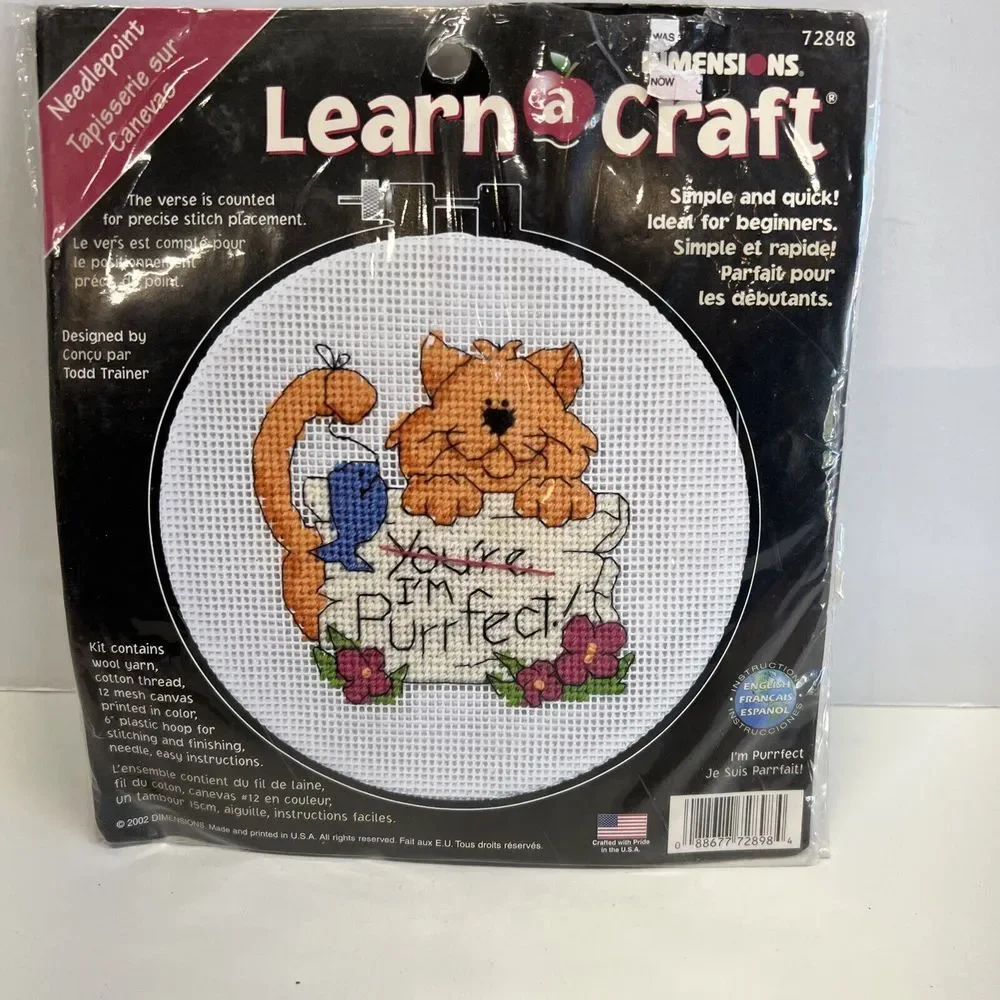 Dimensions Learn A Craft Needlepoint Kit‎ You're I'm Purrfect Cat #72898